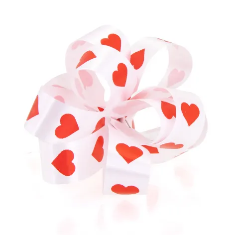 Pull-bow Ribbon; Love  Heart design - 19mm wide